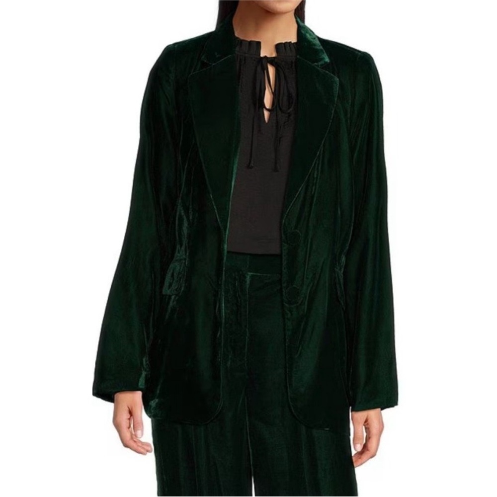 Gibson Latimer Emerald Green Velvet Blazer Classic Fit Size L Cocktail Holiday
